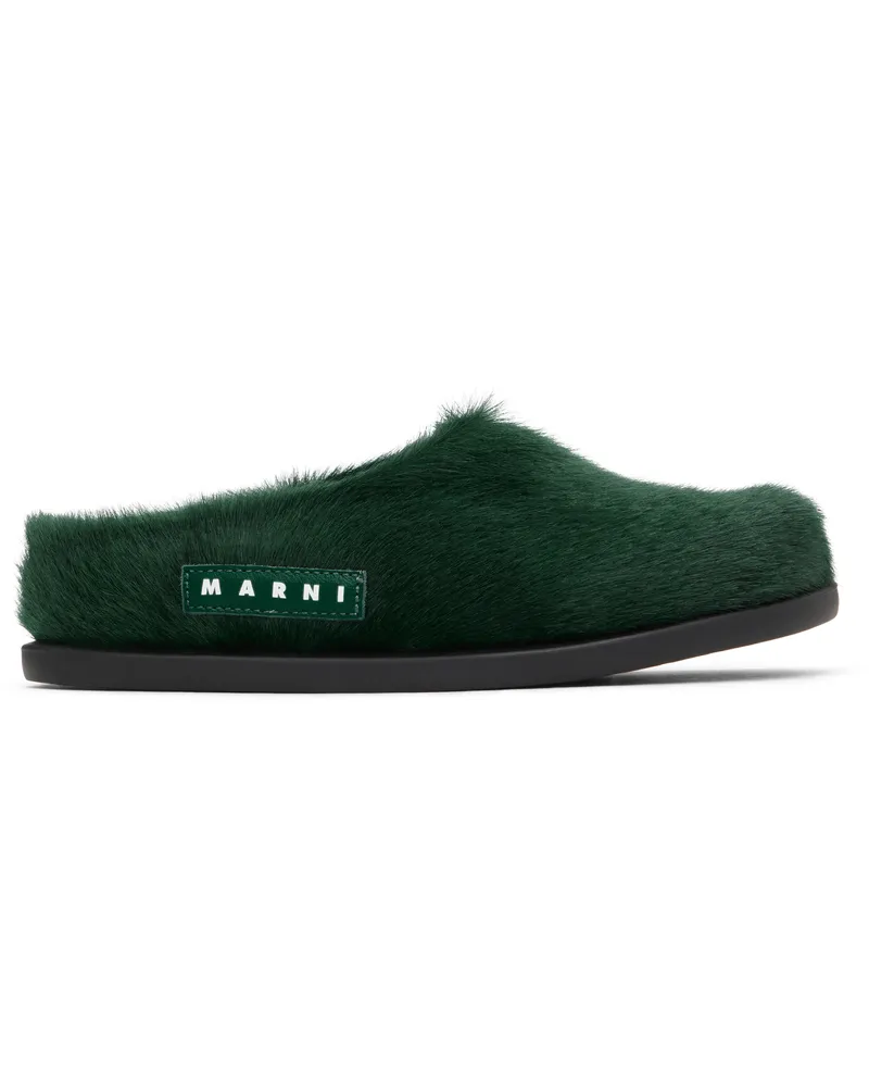 Marni Kids Green Fussbett Sabot Mules Green
