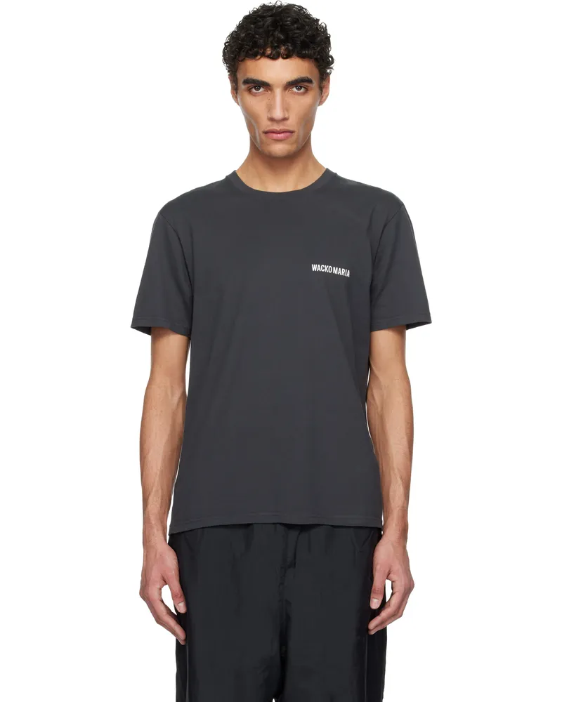 Wacko Maria Gray Standard Crew Neck T-shirt Black