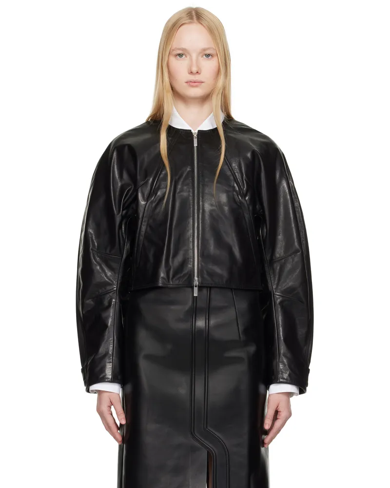 Helmut Lang Black Articulated Leather Jacket Black