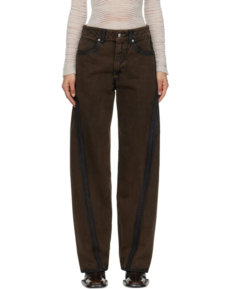 Eckhaus Latta Brown Bend Jeans Outline