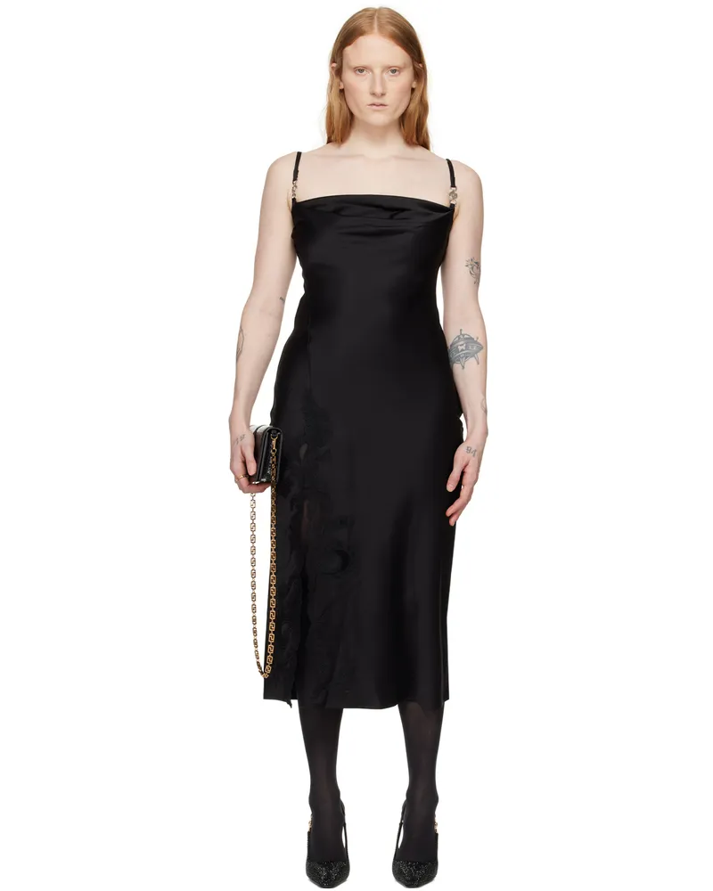 Versace Black Medusa Hardware Midi Dress 1b000-black