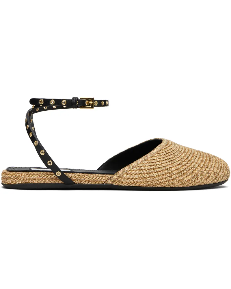 Alaïa Beige Paper Straw Ballerina Flats 113