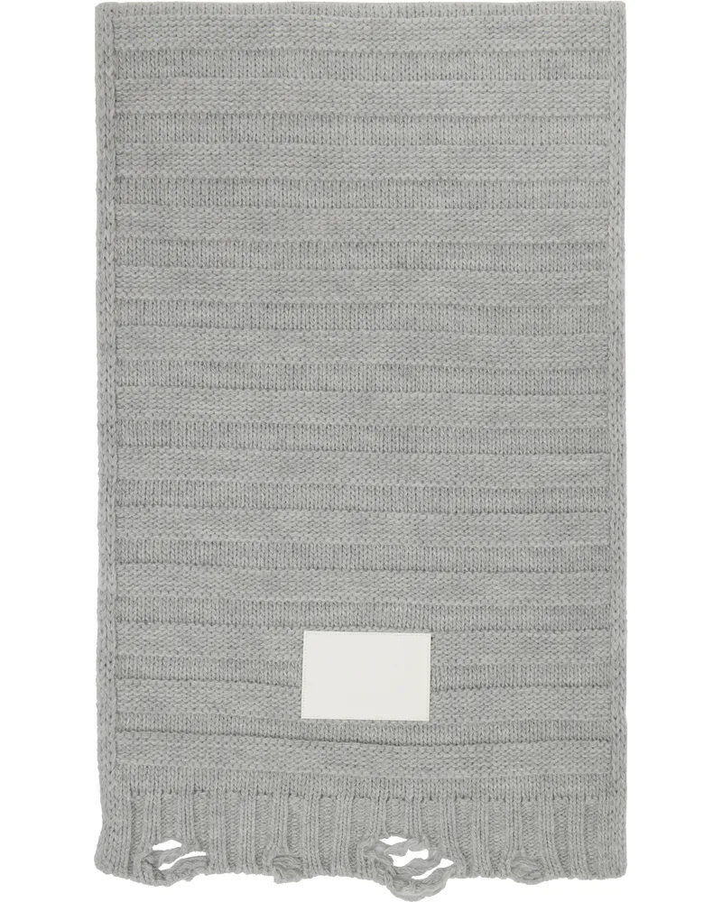 Maison Margiela Gray Wool Scarf 857m