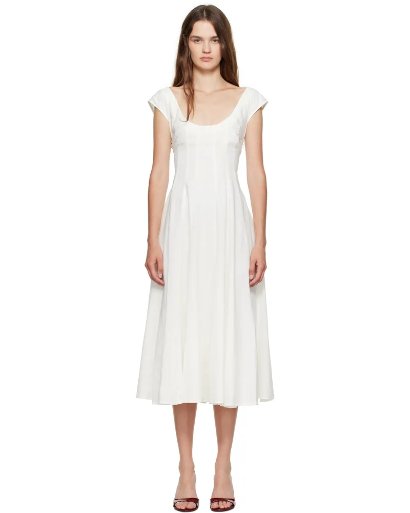 GUIZIO White Leila Midi Dress White