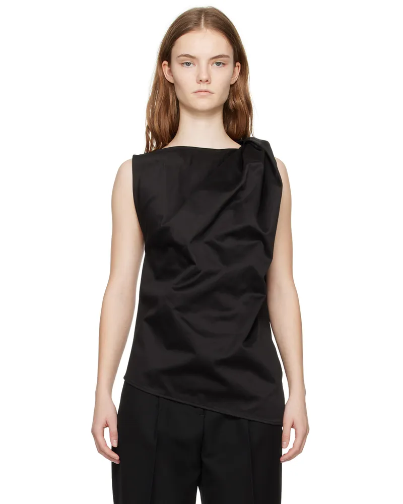 Totême Black Shoulder-Twist Blouse 001