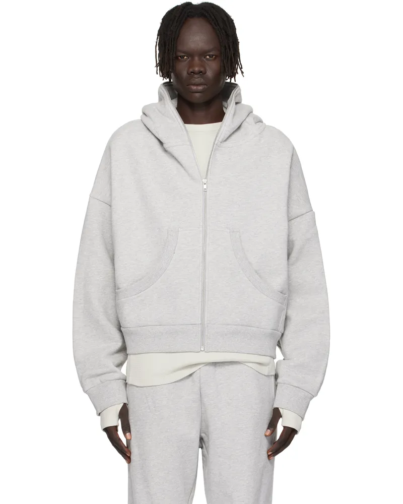 Entire Studios Gray Eternal Zip Hoodie Silver