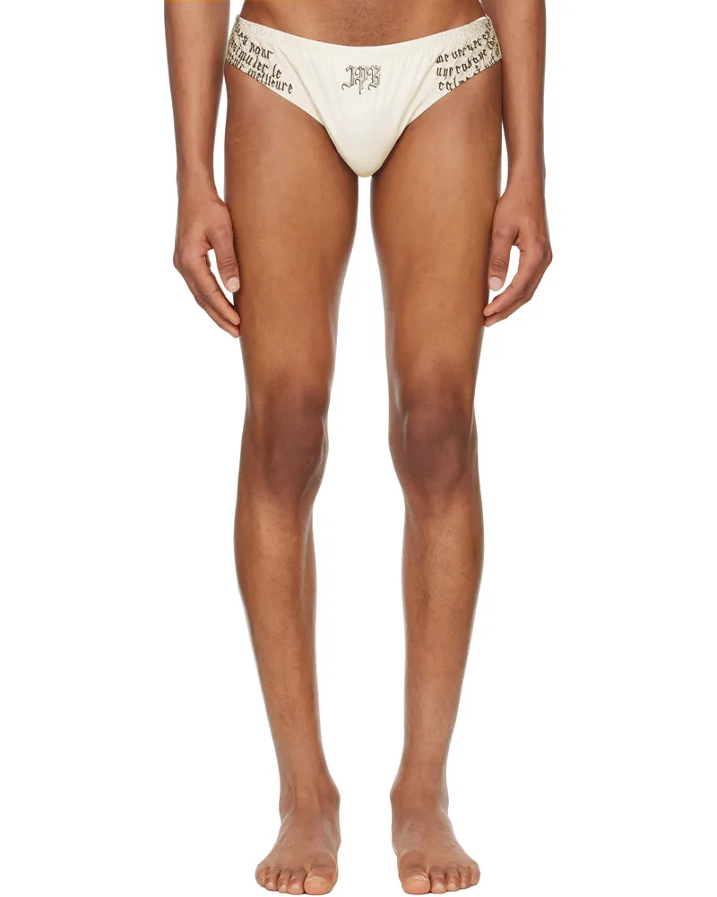 Jean Paul Gaultier Off-White 'The Tattoo Wings' Swim Briefs 030200-ecru