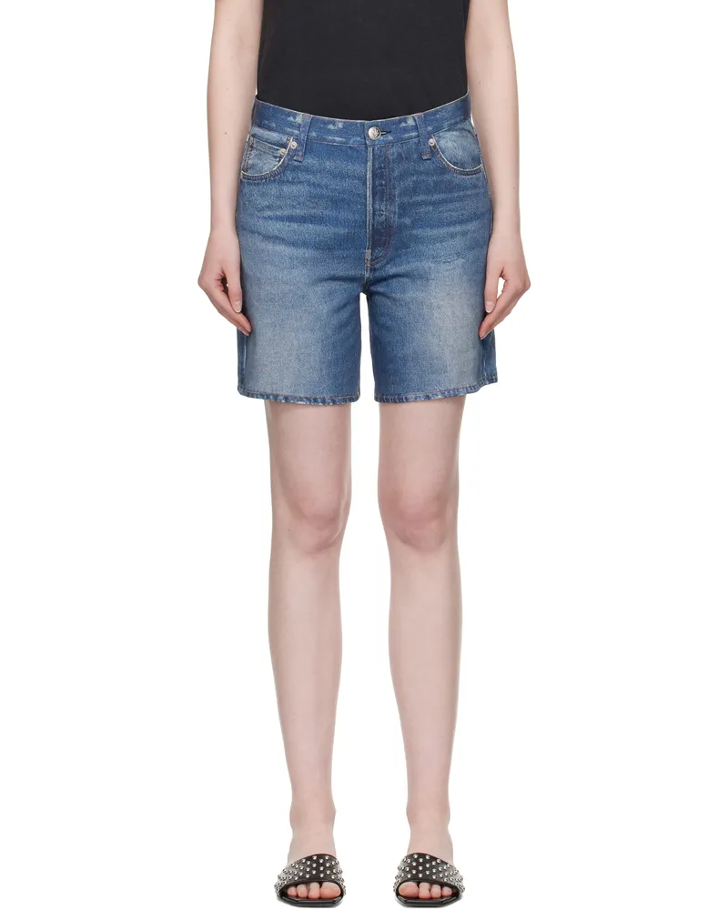 Rag & Bone Blue Miramar Kaia Shorts Cosmos