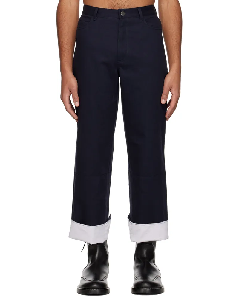 K.NGSLEY Navy Diran Denim Trousers Midnight