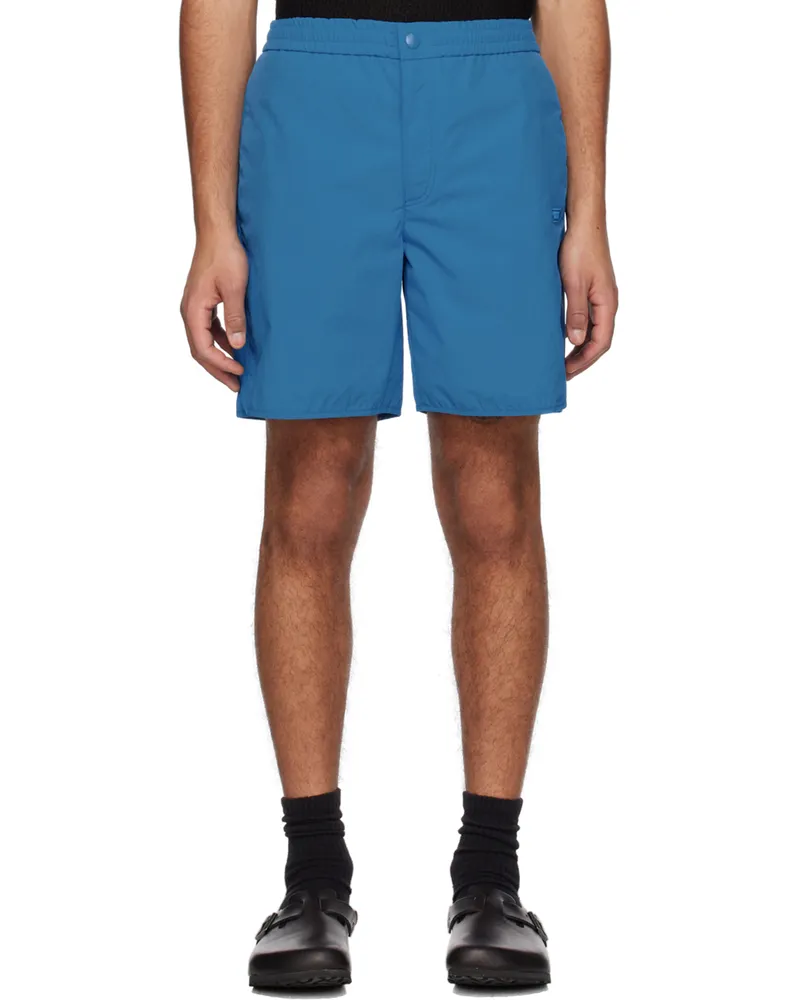 SOLID HOMME Blue Embroidered Shorts 263l
