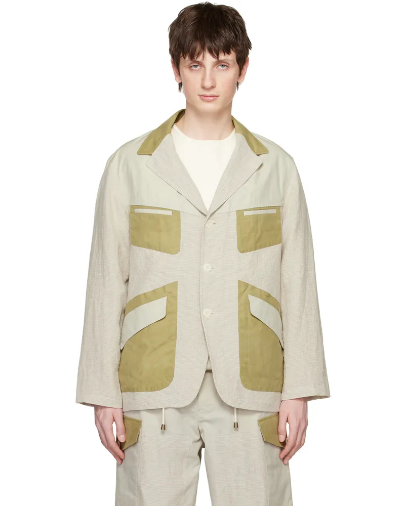 Nicholas Daley Beige Fonte Blazer Oatmeal