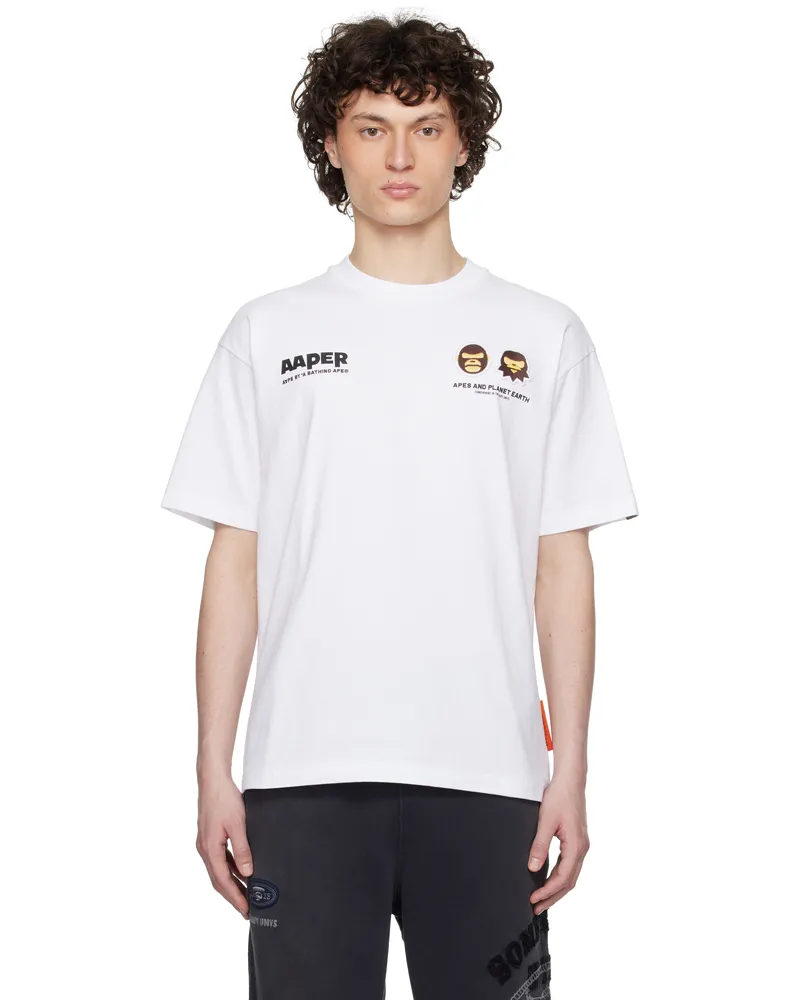 AAPE by A Bathing Ape White Basic 'AAPER' T-shirt Whx