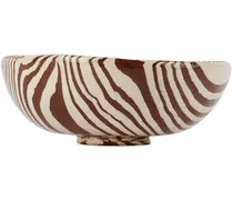 Brown & White Stripe Small Bowl