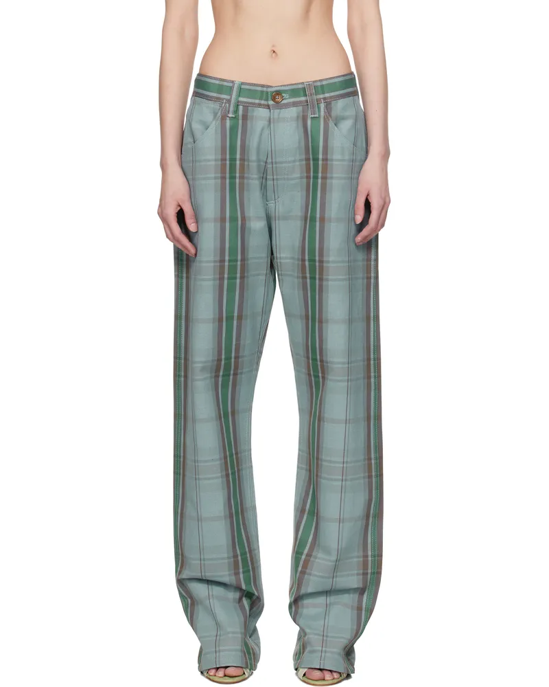 Vivienne Westwood Blue & Brown Baggy Trousers K207