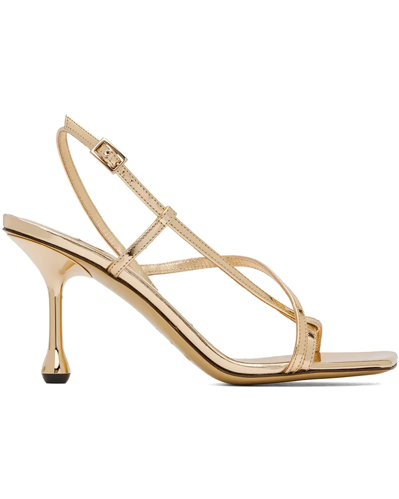 Jimmy Choo Gold Etana 80 Heeled Sandals Gold