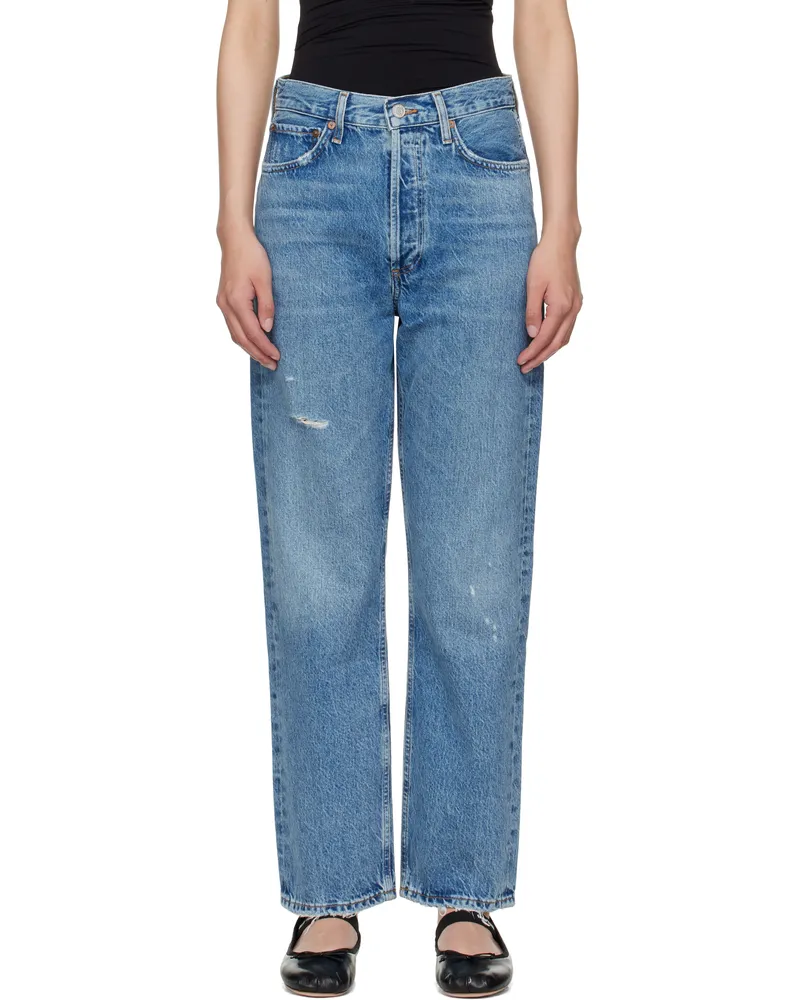AGOLDE Blue 90's Mid Rise Straight Jeans Shrine