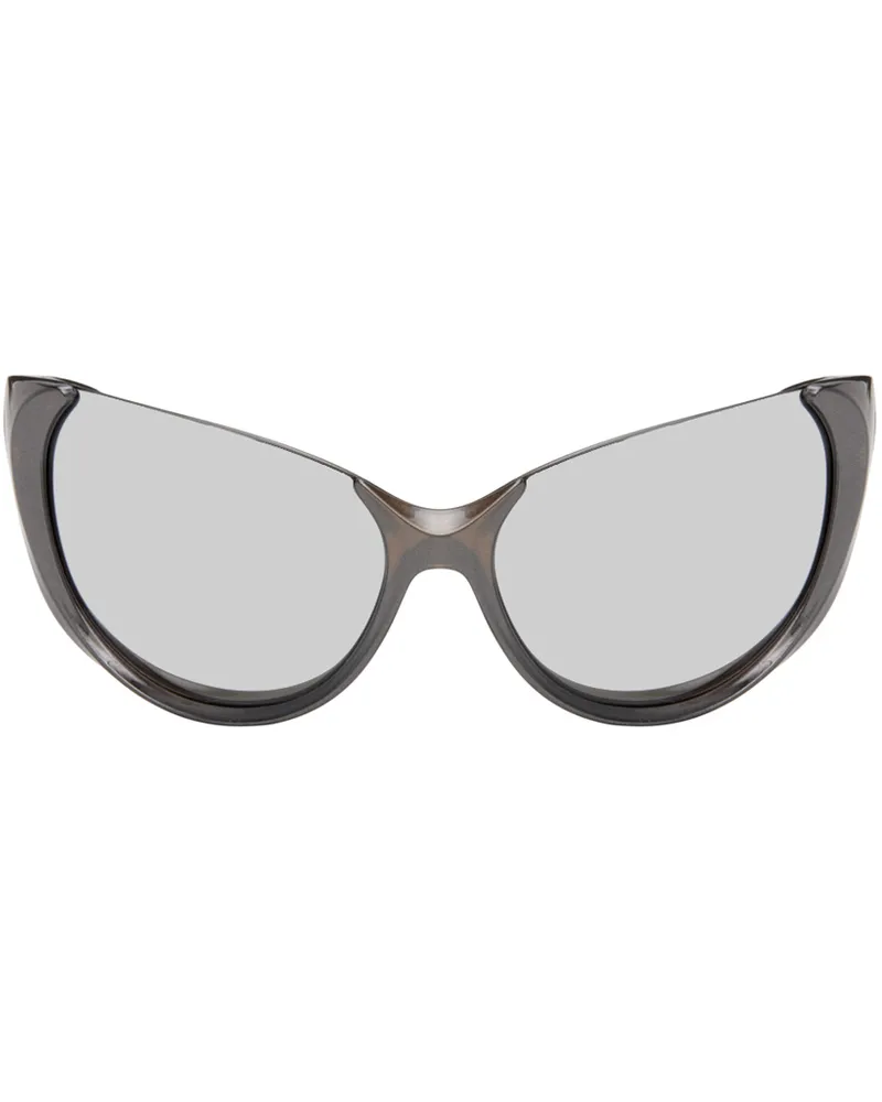 Balenciaga Gray Cat-Eye Sunglasses Silver-silver-silver