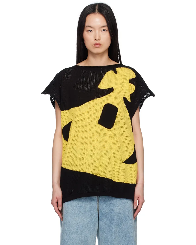 Vivienne Westwood Black Intarsia Pixel Orb T-shirt N401