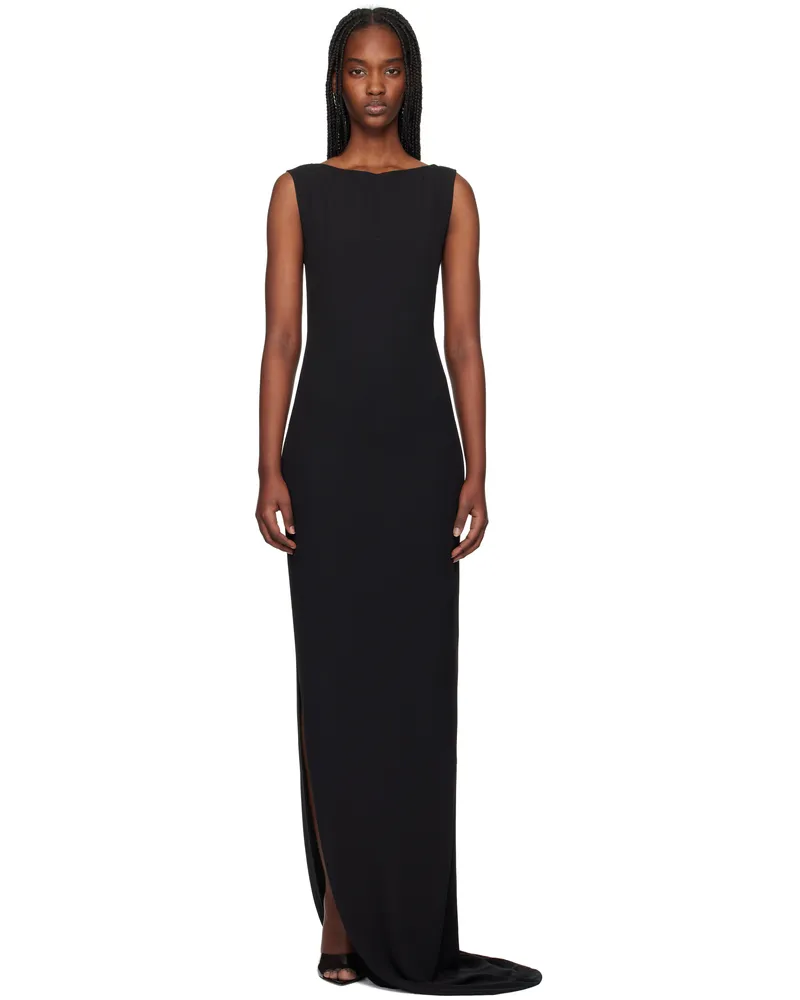 Mônot Black Georgette Maxi Dress Black