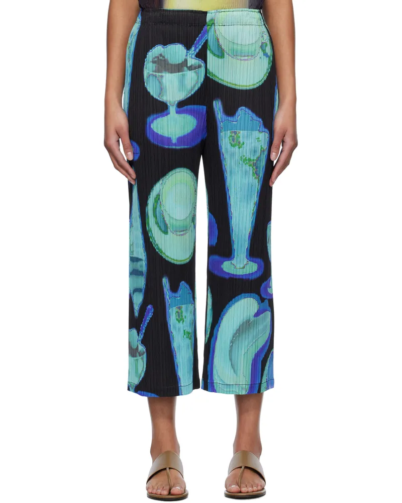 Issey Miyake Black & Blue Thermal Foods Trousers 15