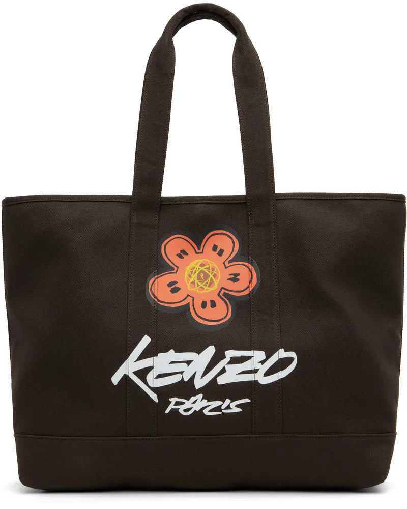 Kenzo Brown Kenzo Paris Futura 2000 Edition Large Utility Tote Chocolate