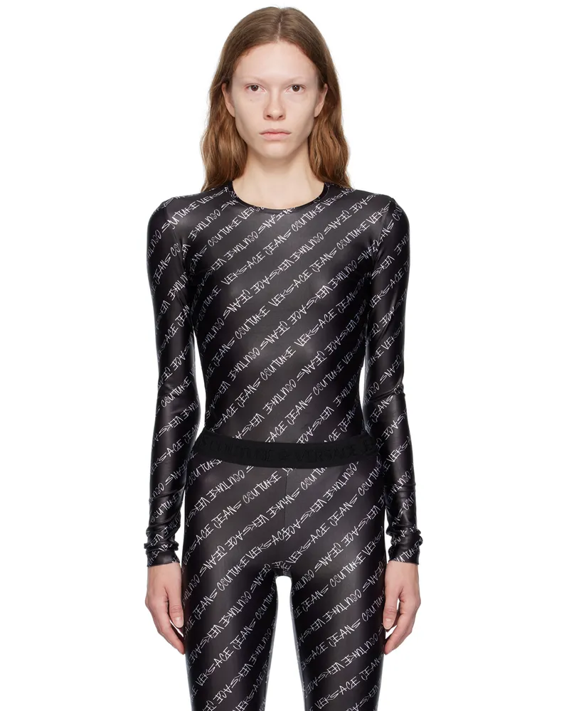 Versace Jeans Black Printed Bodysuit E899