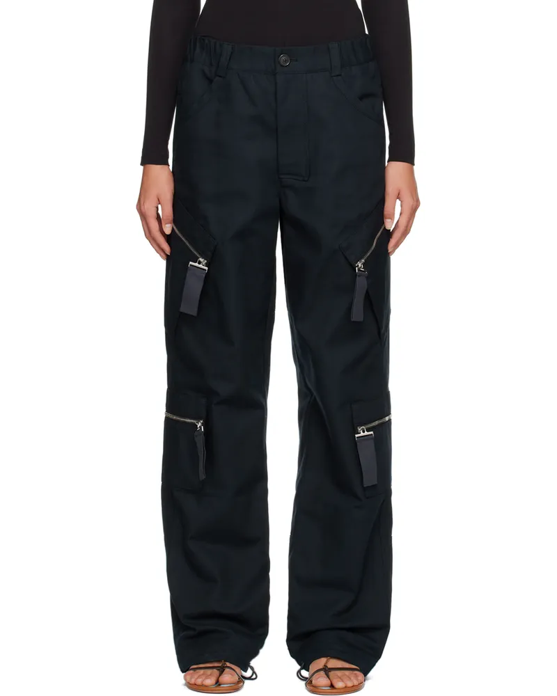 Jacquemus Navy Le Raphia 'Le Cargo Marrone' Cargo Pants 380
