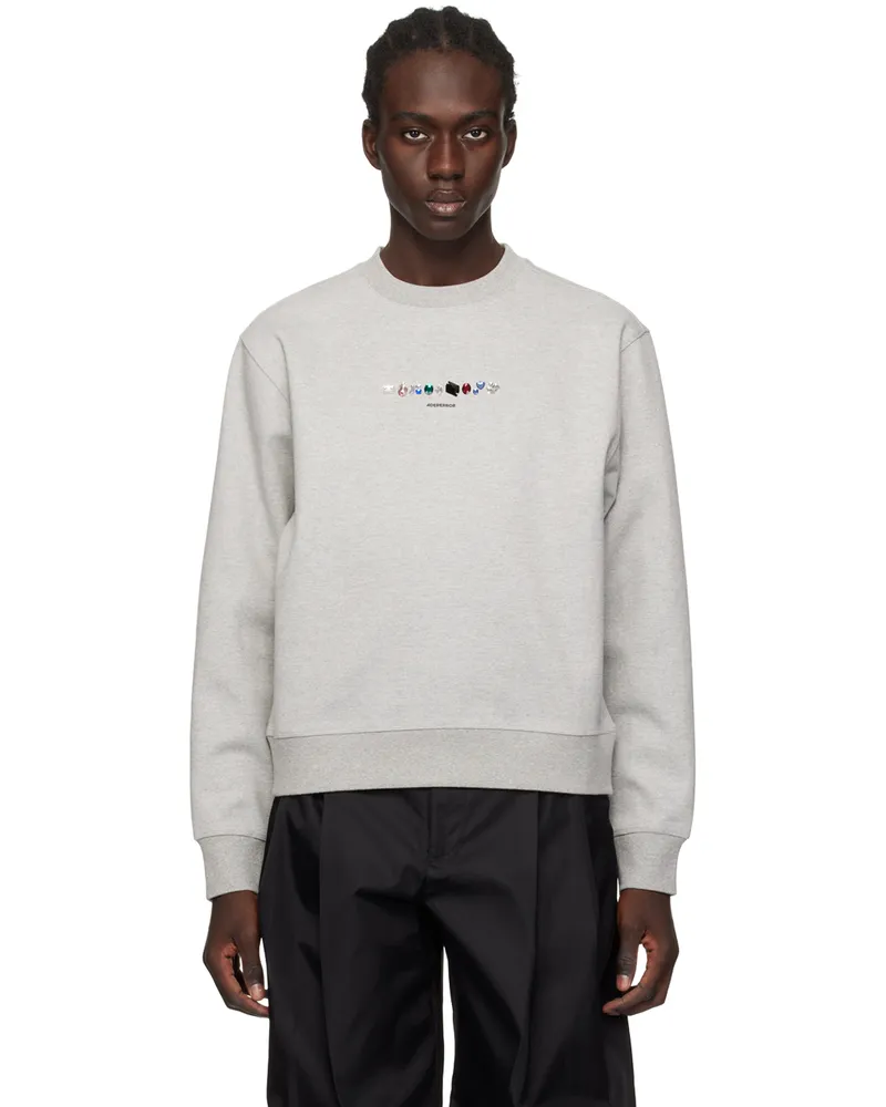 Adererror Gray Crystal-Cut Sweatshirt Grey