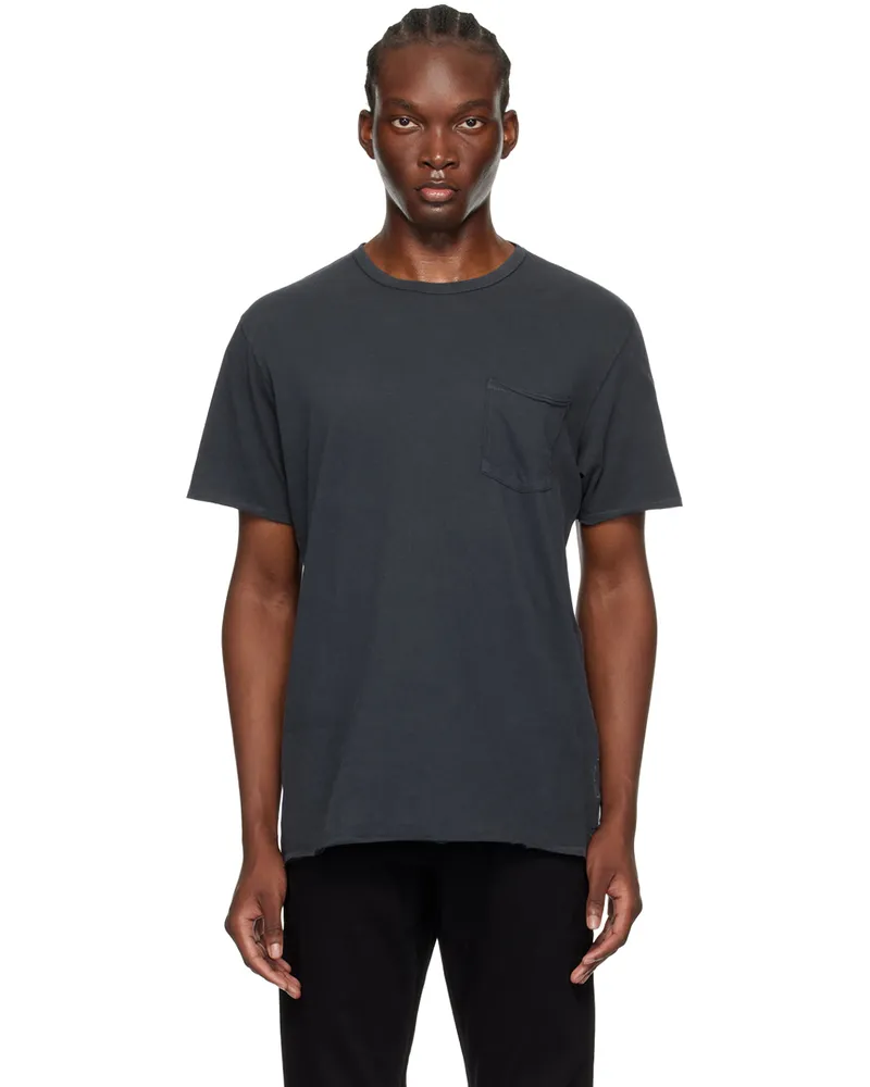 Rag & Bone Navy Miles T-Shirt Darkgrey