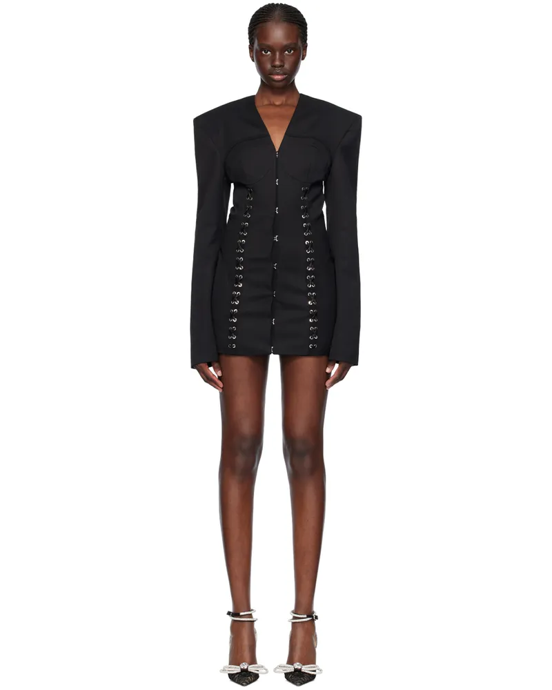 Mach & Mach Black Corset Minidress Black