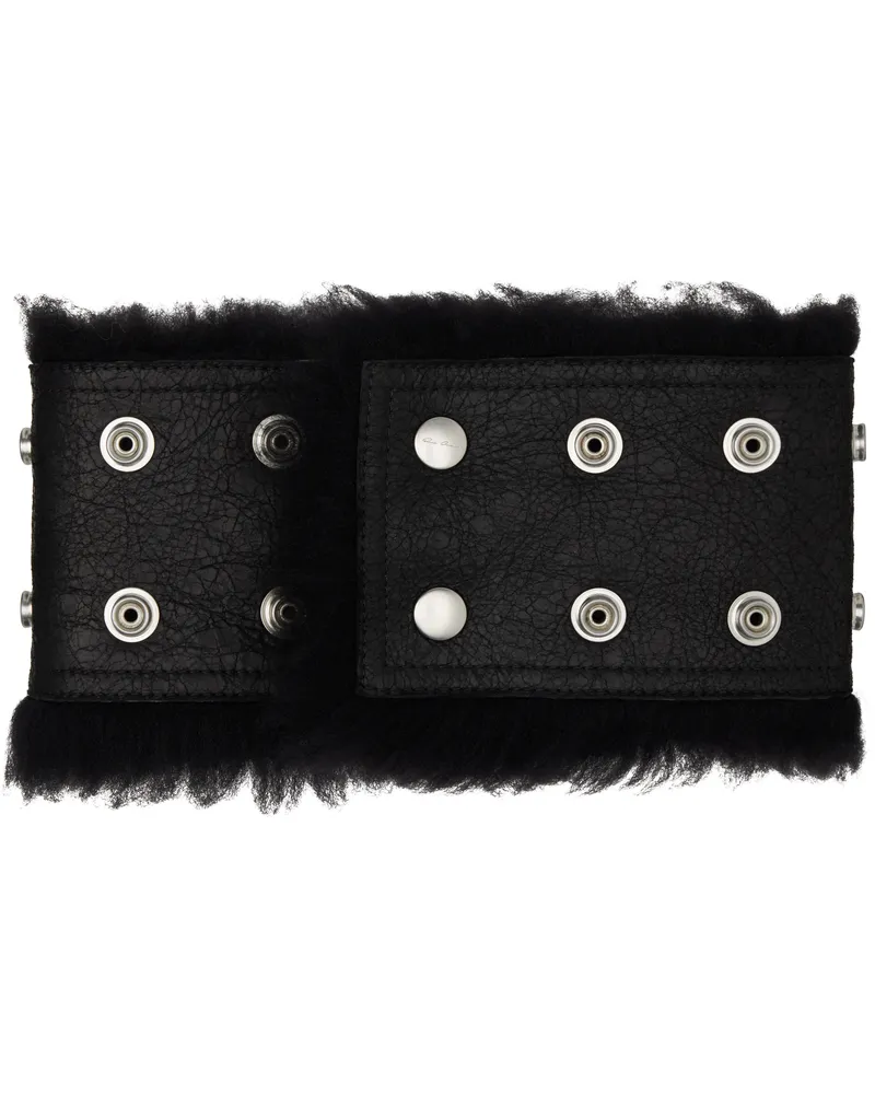 Rick Owens Black Concordians Shearling Neck Band 09