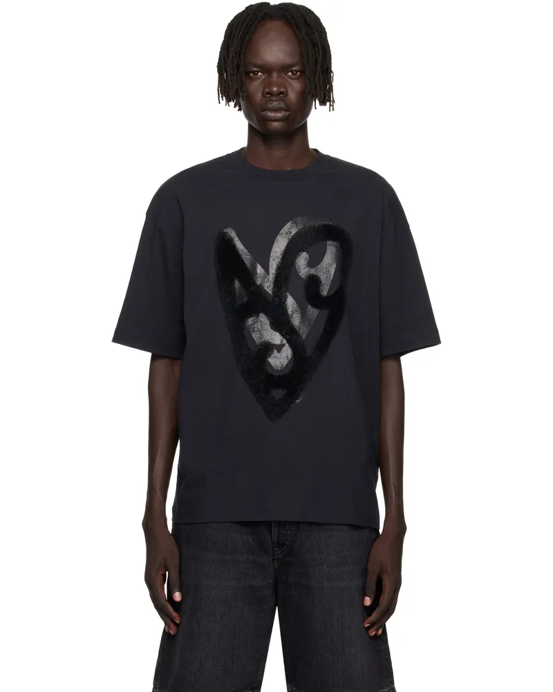 Acne Studios Black Logo Relaxed Fit T-shirt 900