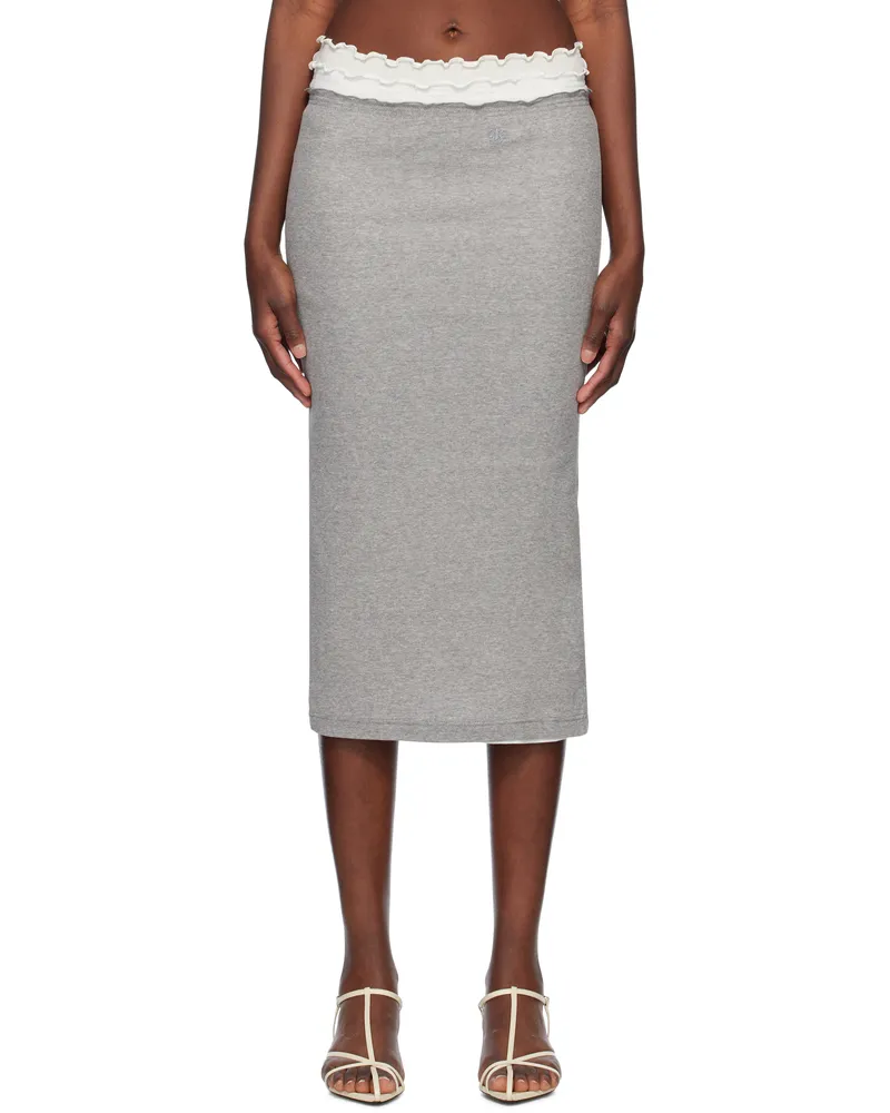 Jil Sander Gray 3 Layers Midi Skirt Set 971