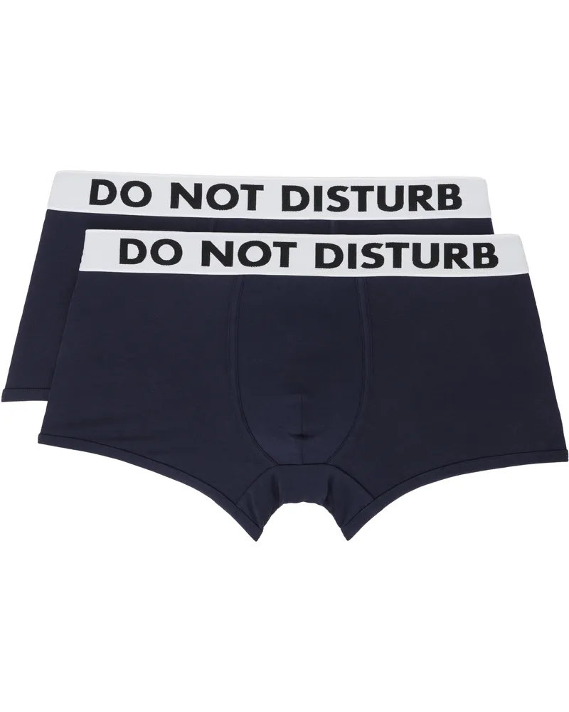 Moschino Two-Pack Navy Trunk Boxer Briefs Blue