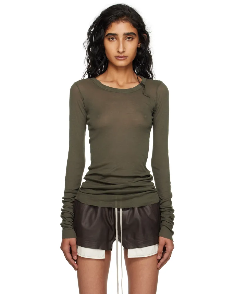 Rick Owens Khaki Concordians Mini Rib LS T-shirt 25