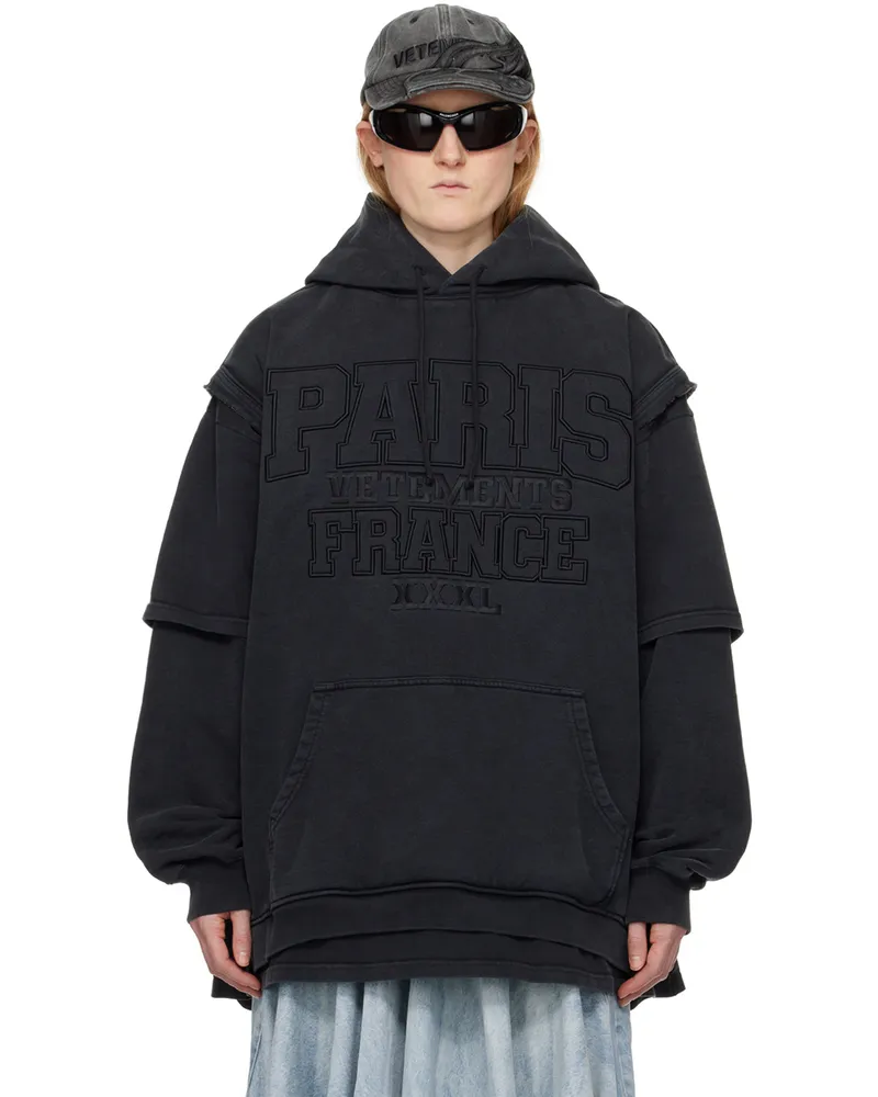 VETEMENTS Black XXXL Hoodie Washed