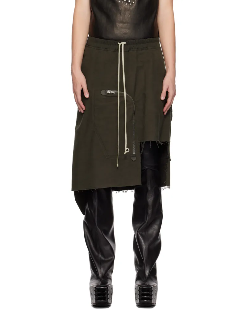 Rick Owens Gray Porterville Brushed Heavy Twill Dracca Skirt 78