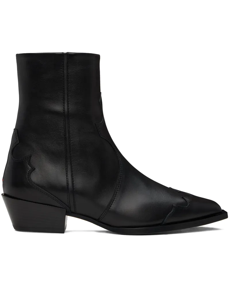 aeyde Black Hester Cowboy Boots Black