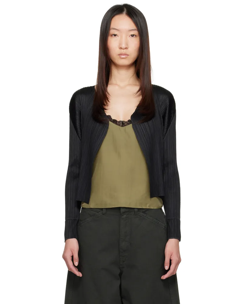 Issey Miyake Black March Basics Cardigan 15