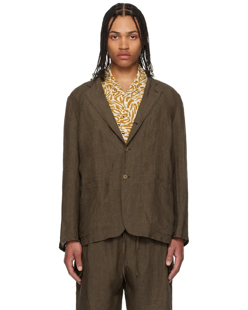 Kaptain Sunshine Brown Take Easy Blazer Brown