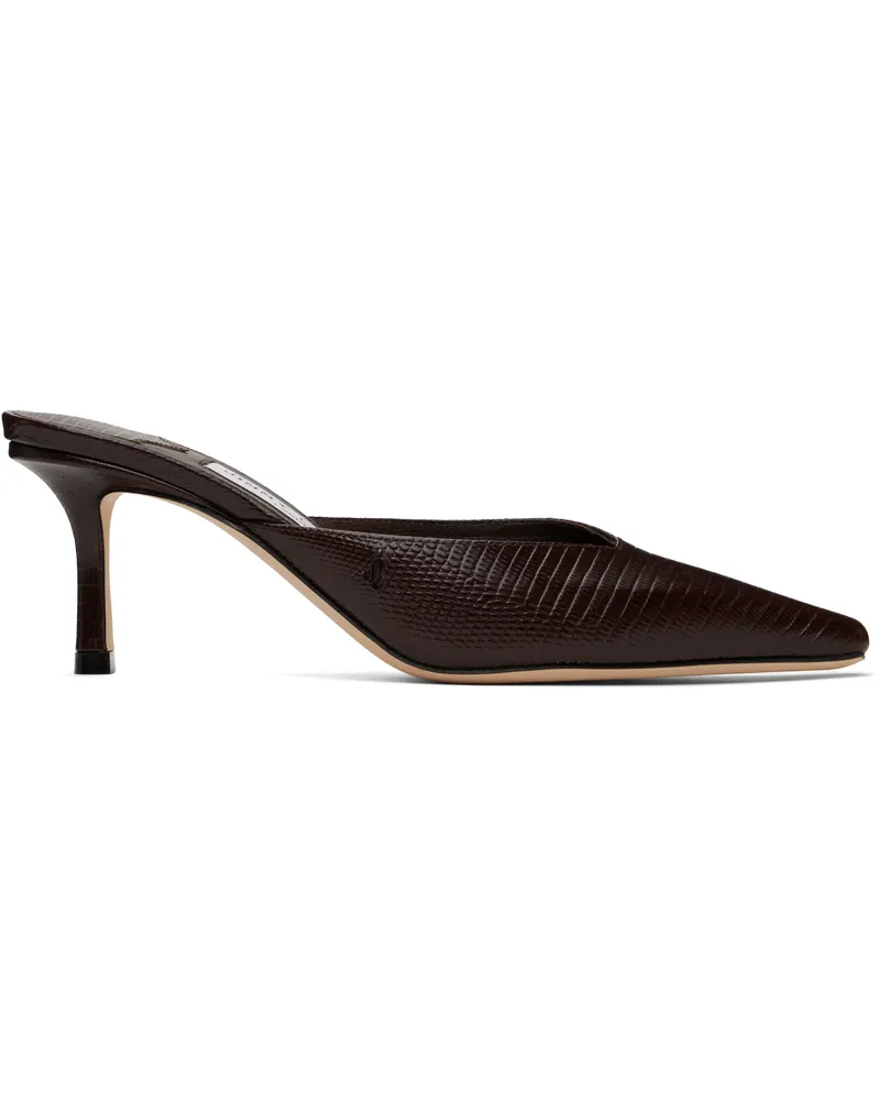 Jimmy Choo Brown Vivi 65 Mules Coffee