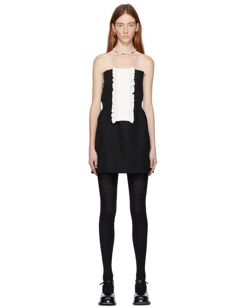 SHUSHU/TONG Black Strapless Minidress Ba100