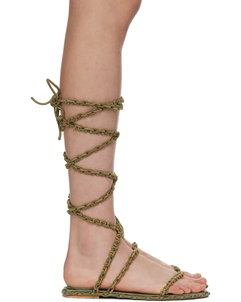 Isa Boulder SSENSE Exclusive Green Vine Sandals Sagegrass