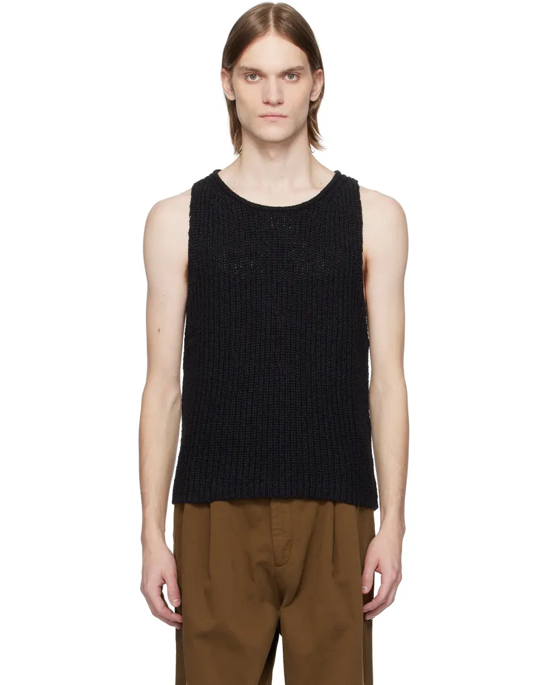 CMMN SWDN Black Eli Tape Knit Tank Top Black