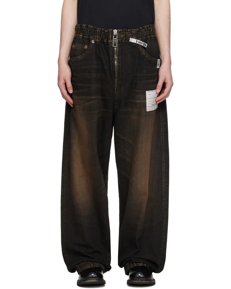 MIHARAYASUHIRO Black Amateur Sewn Like Wide Denim Jeans Black