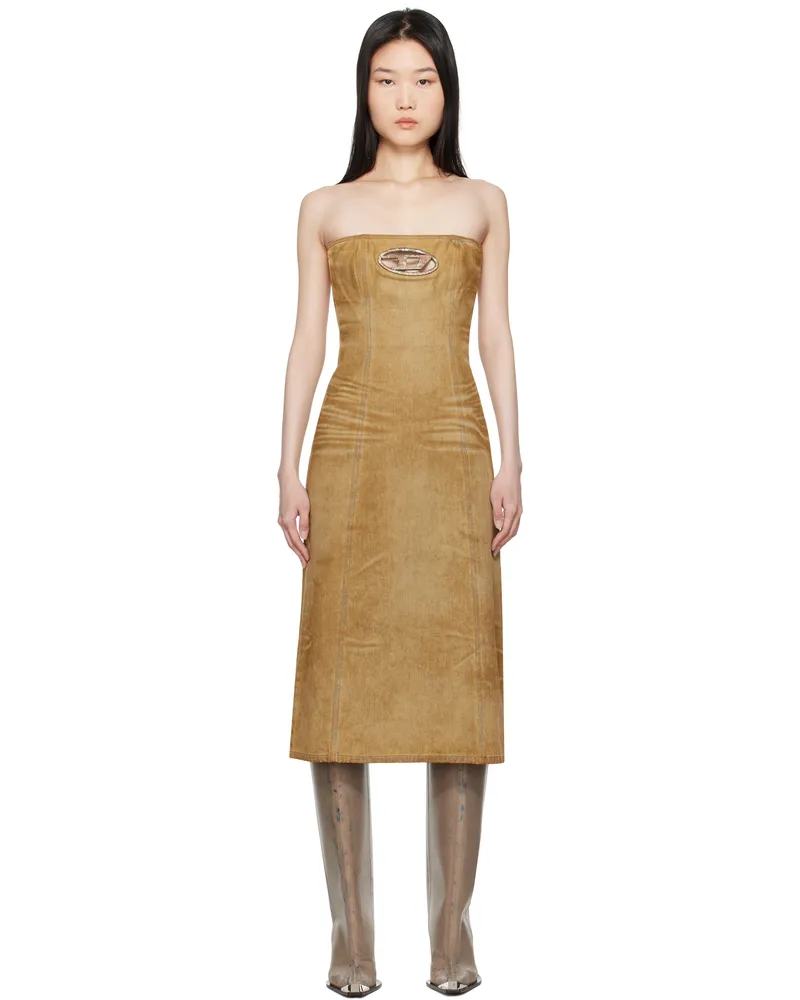 Diesel Brown De-Vildress-Fsf Denim Midi Dress 01