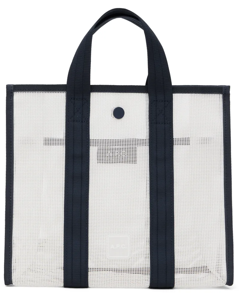 A.P.C. White Louise Small Tote Tad