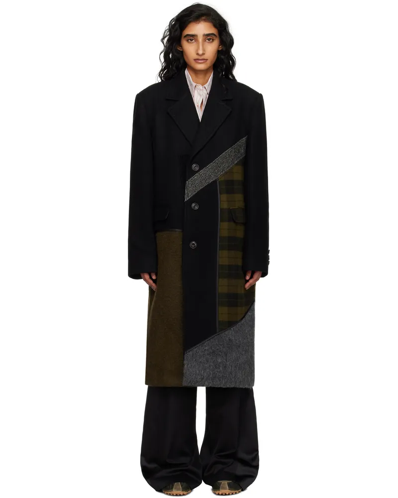 Andersson Bell Multicolor Patchwork Wool Coat Mul