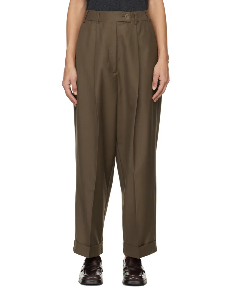 CORDERA Brown Tailoring Carrot Trousers Teak