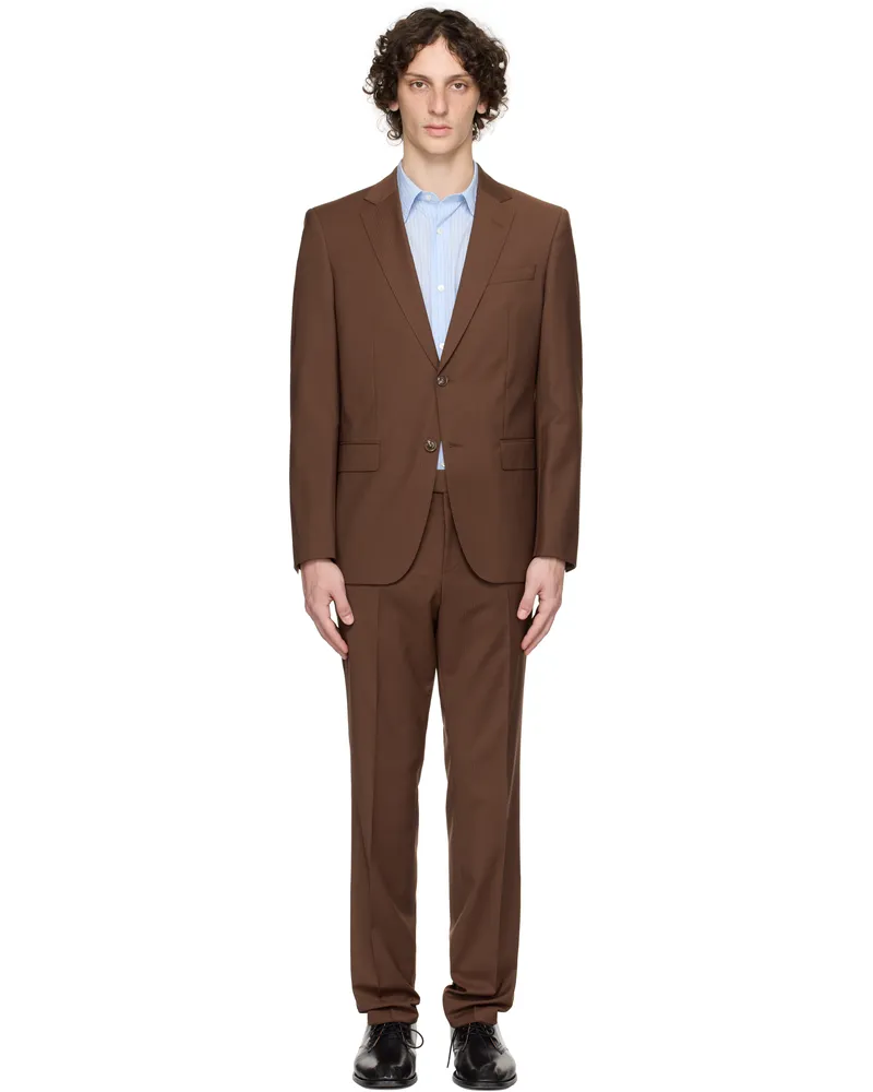 HUGO BOSS Brown Single-Breasted Suit 217-medium